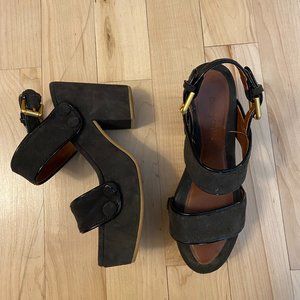 See By Chloe Charcoal Galy Suede Platform - very good condition, worn lightly!